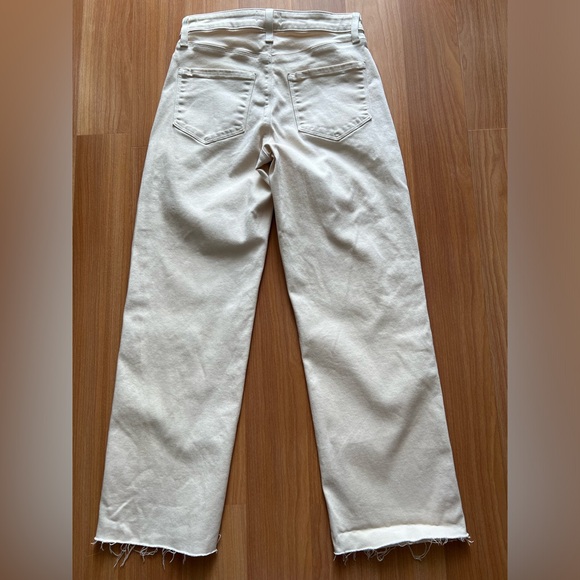 L’AGENCE High Rise Cropped Wide Leg Jeans Ivory Size 24 - Picture 13 of 16